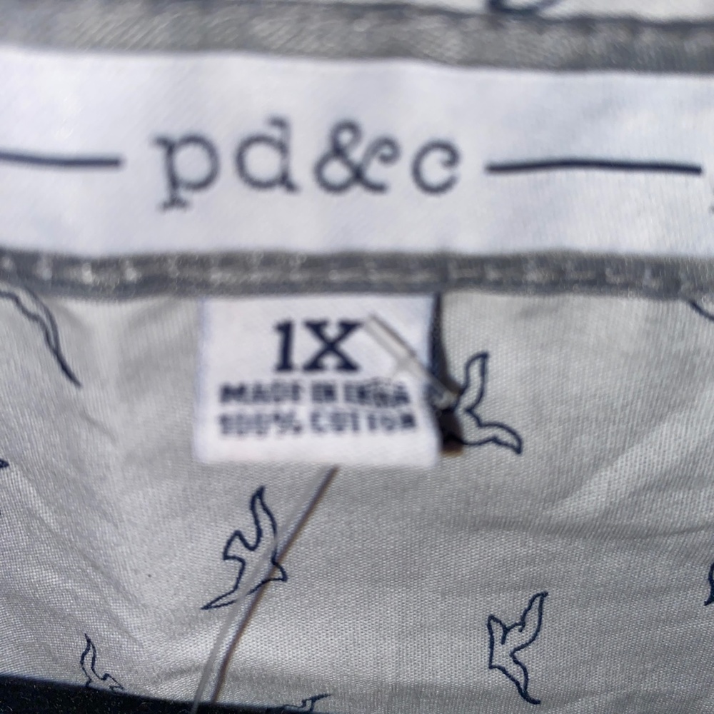 NWT PD&C Blue with white dot pattern print button down shirt - Picture 4 of 6